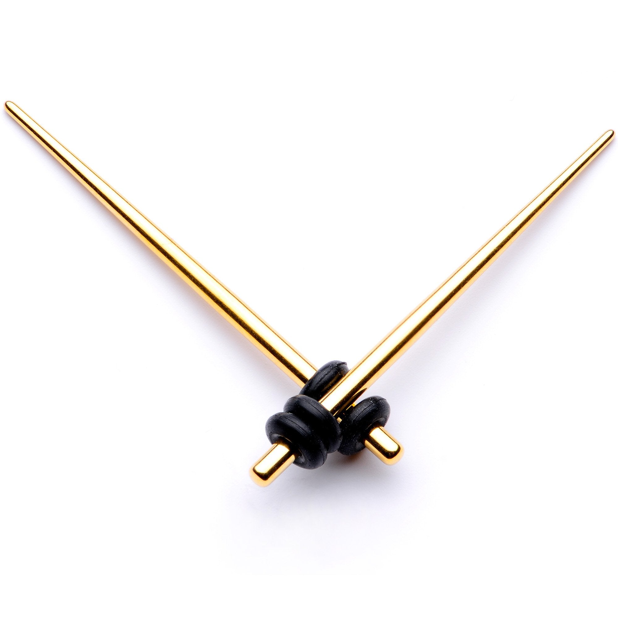 Gold Tone Anodized Straight Taper Set Available in Sizes  12G to 00G
