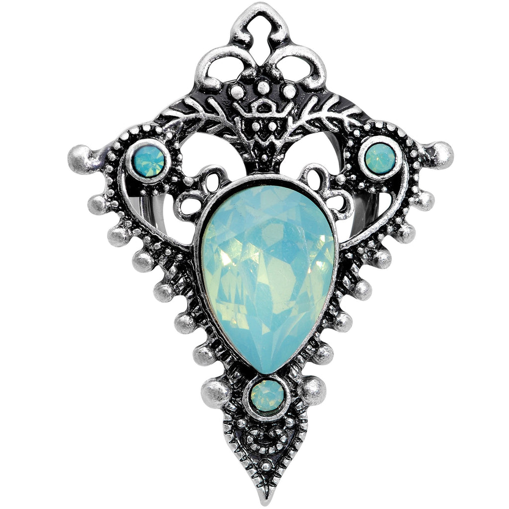 Green Gem Fleur De Lis Double Flare Plug Set Sizes 6mm to 16mm