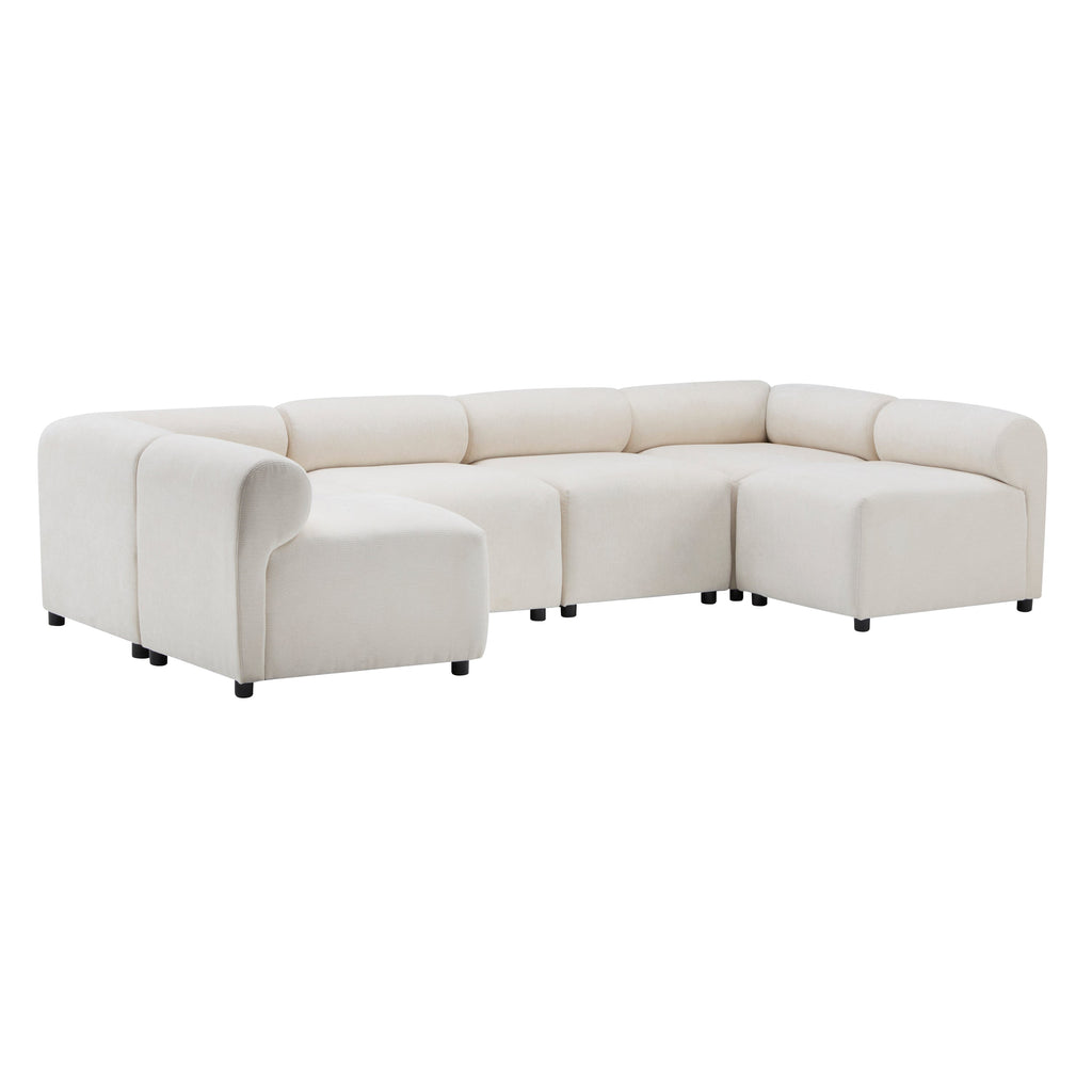 Evelyn 114 in.6-Piece U Shaped Modular Free Combination Sectional Sofa Couch for Living Rooms