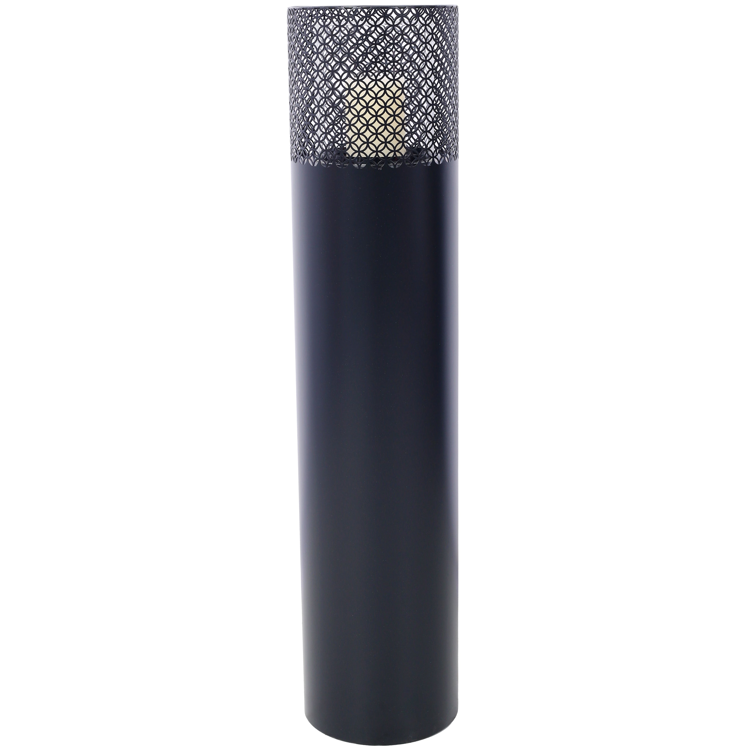 Lantern Column, Set of 2, Decorative Column for Garden in  Industrial Design, Lantern for Outdoor and Indoor, Lantern Including Candles, Oriental, 37 1/2+ 29 1/2 in