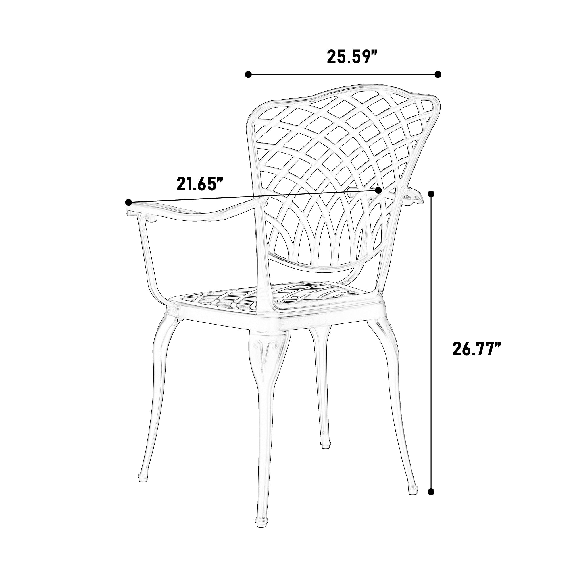 3 Piece Patio Bistro Set Cast Aluminum Bistro Table and Chairs Set of 2 with Umbrella Hole,All Weather Metal Bistro Table Set,Outdoor Patio Furniture Set for Garden White