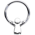 16G 3/8 Clear Gem Tiny Angel Hinged Segment Ring