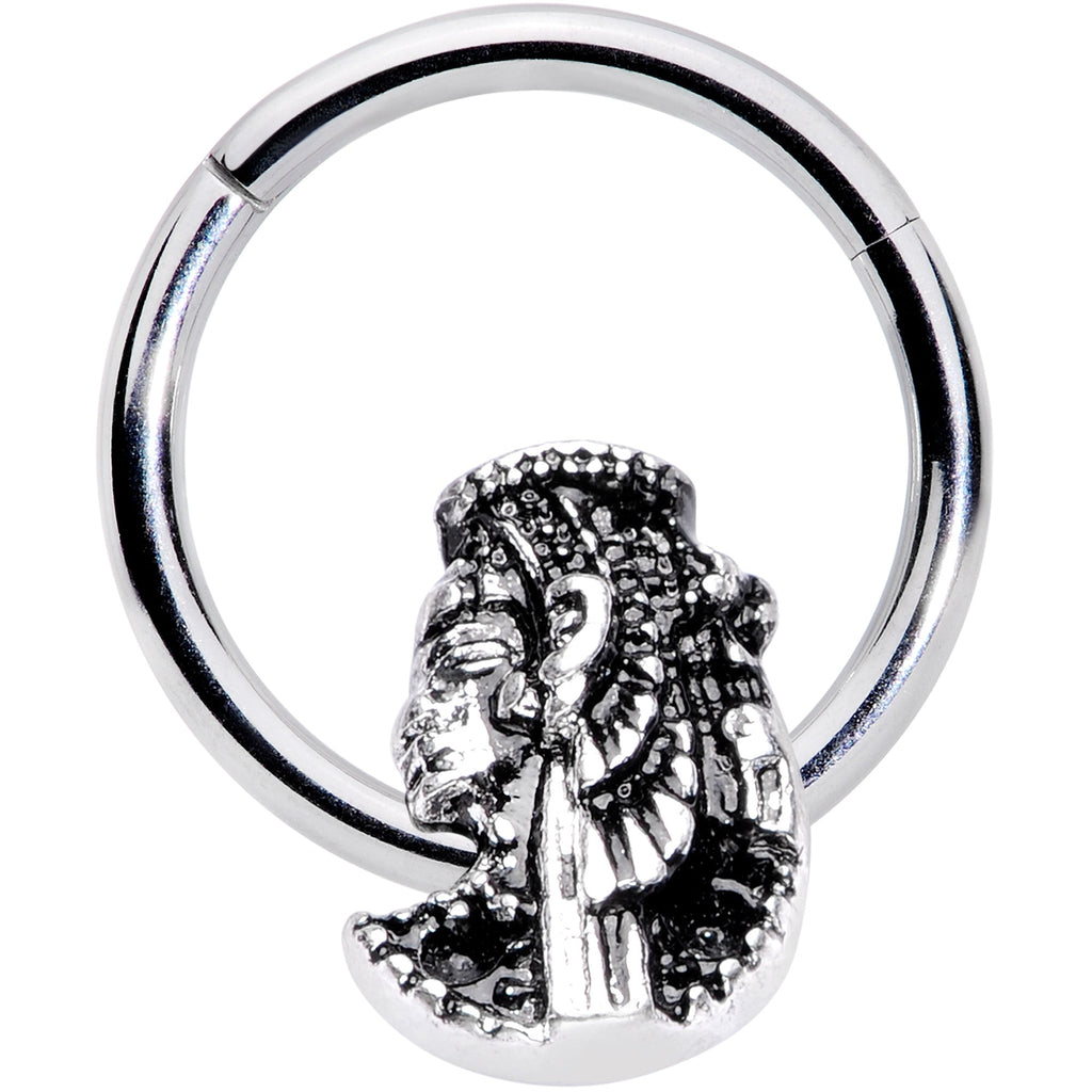 16G 3/8 Egypt Cleopatra Anubis Hinged Segment Ring