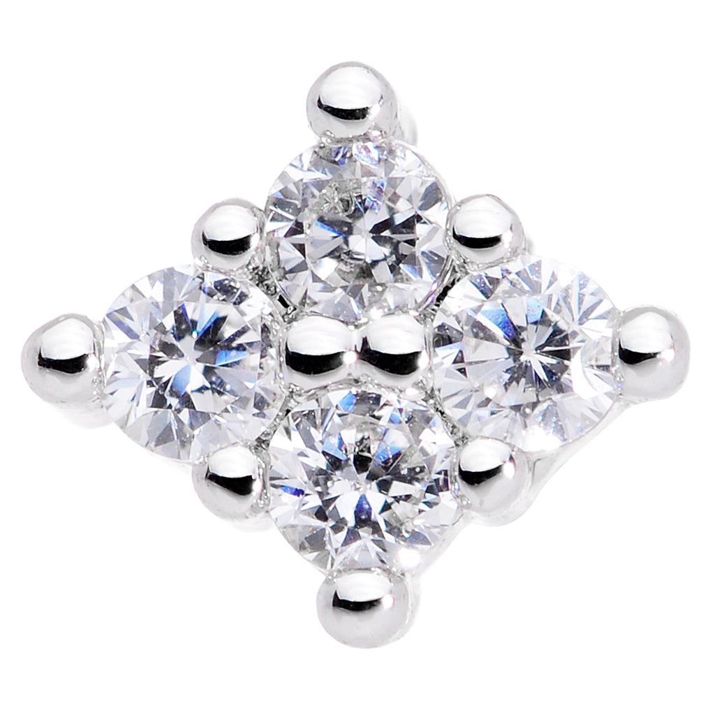 20G 5/16 Clear CZ Gem Princess Nose Screw