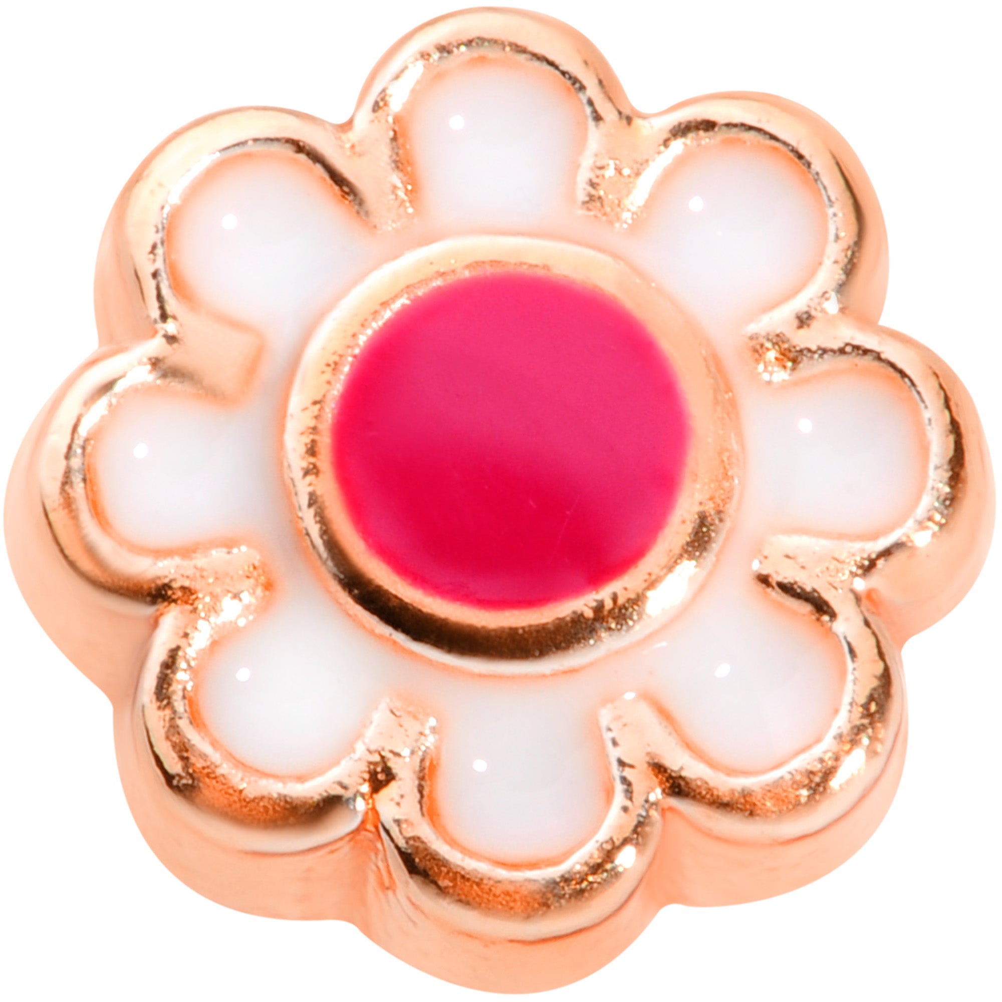 18G 5/16 Rose Gold Tone Spring Flower L Shaped Nose Ring