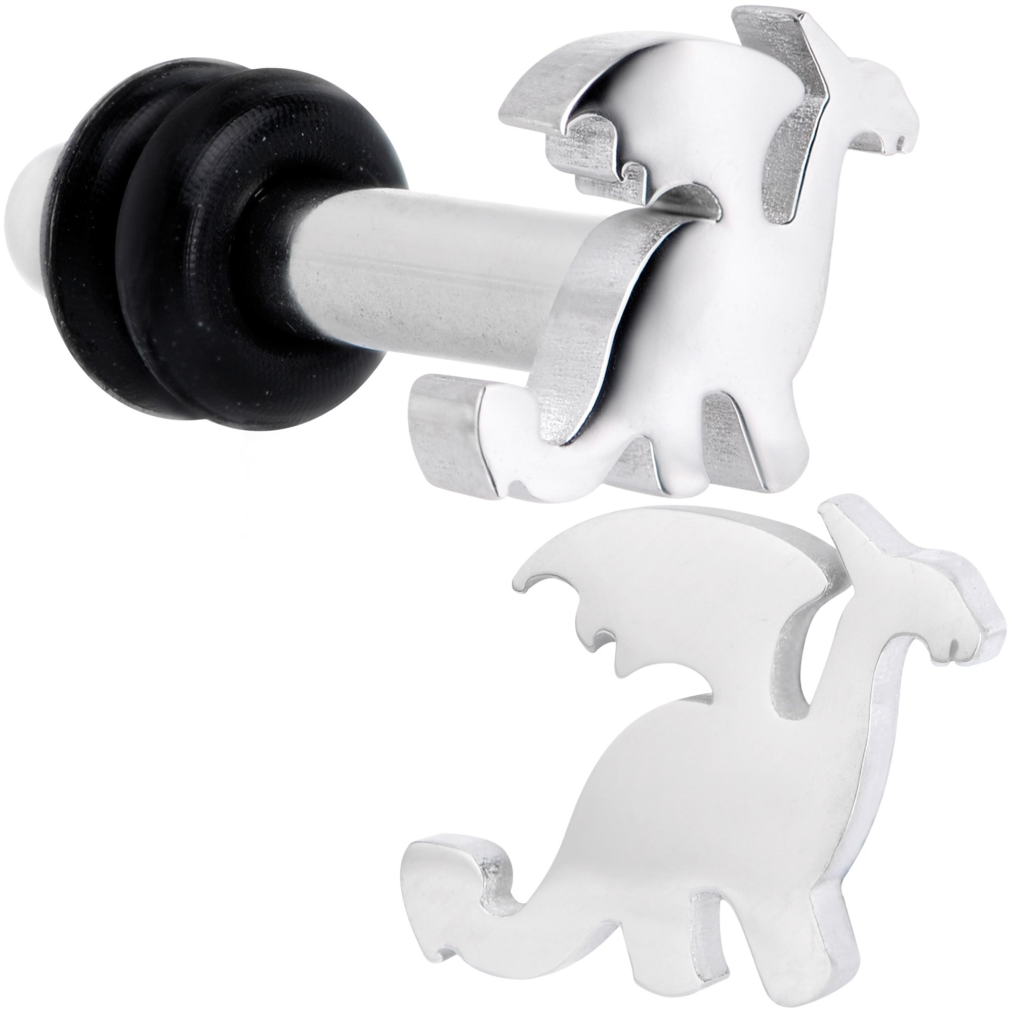 Steel Fantasy Dragon Single Flare Plug Set 14G to 2G