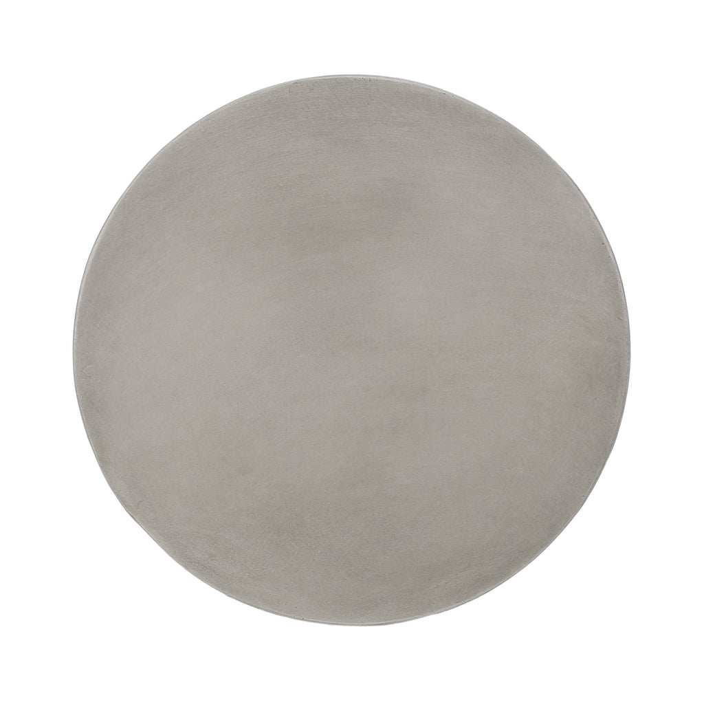 Modern Outdoor Lightweight Concrete Side Table with Hourglass Design in Natural Magnesium Oxide, 18x18x20.25 inches