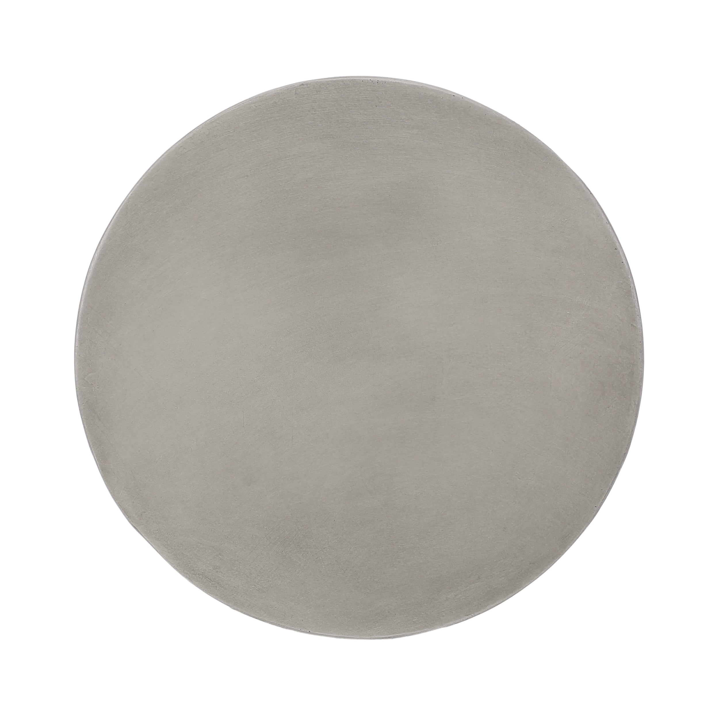 Modern Outdoor Lightweight Concrete Side Table with Hourglass Design in Natural Magnesium Oxide, 18x18x20.25 inches