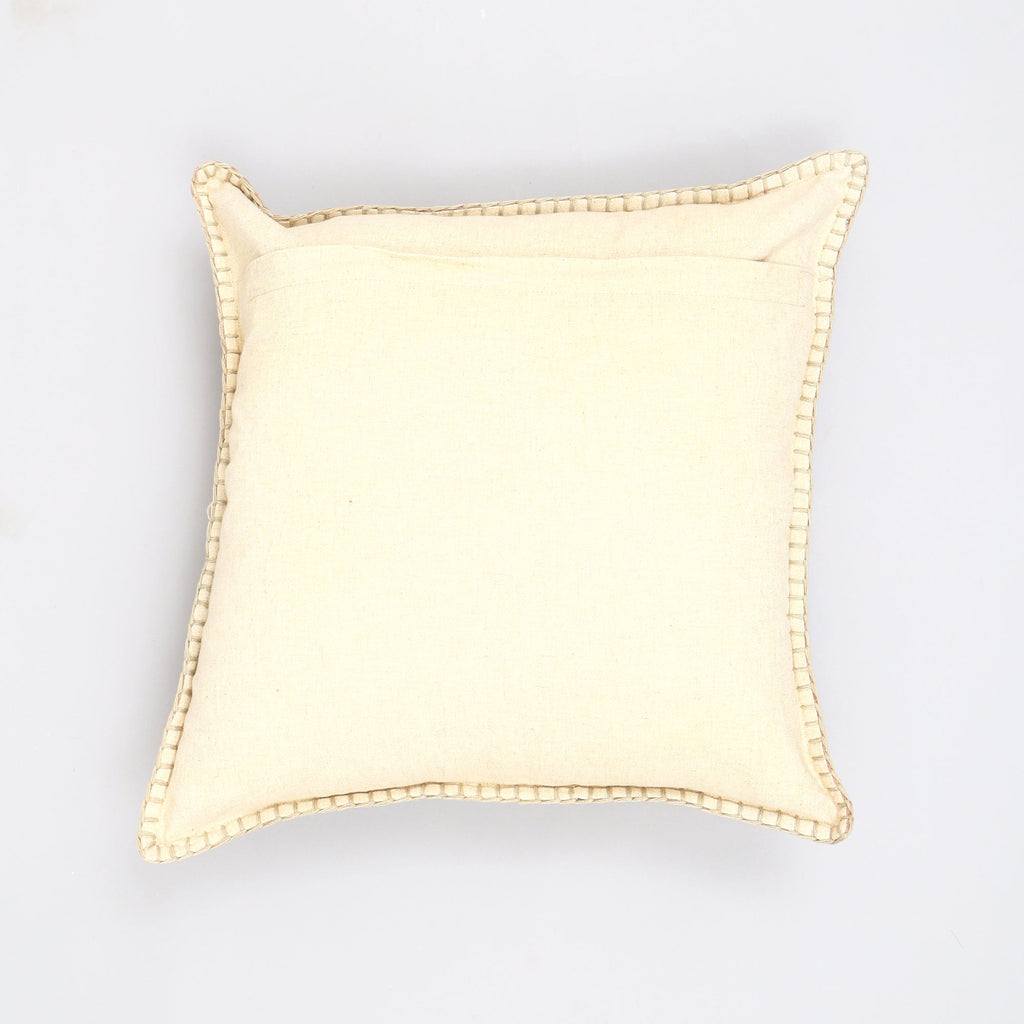 Stonewashed Cotton Velvet Throw Pillow with Decorative Handstiched Edges-19X19'