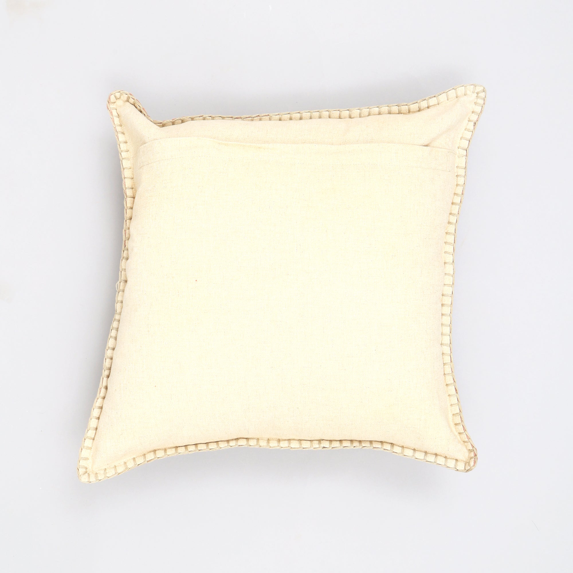 Stonewashed Cotton Velvet Throw Pillow with Decorative Handstiched Edges-19X19'
