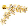 16G 5/16 Clear CZ Gem Gold Tone Floral Internal Thread Labret