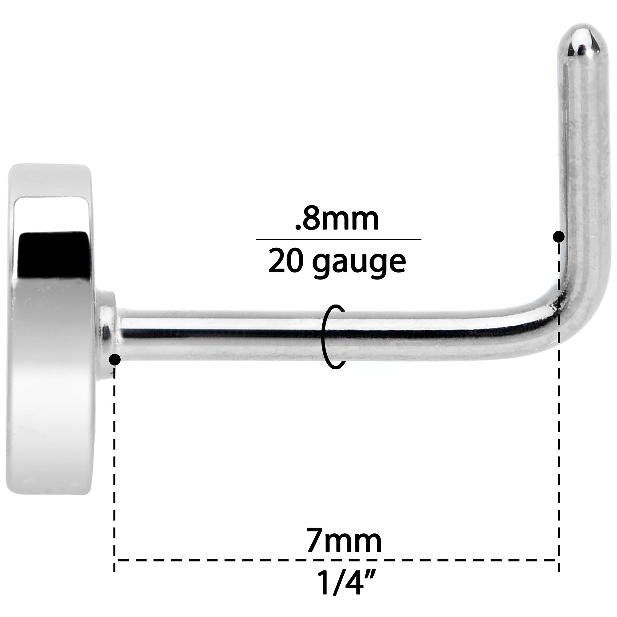20G 5/16 Black Grey Purple Asexual Pride Heart L Shaped Nose Ring