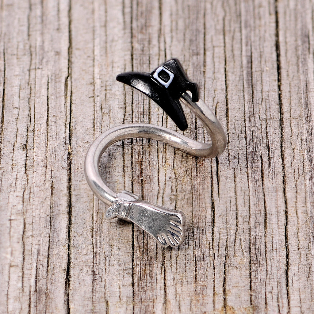 Hat and Broom Im a Witch Kit Halloween Spiral Twister Belly Ring