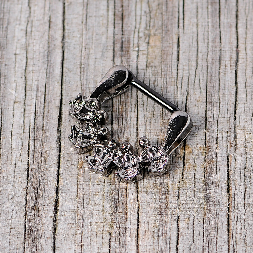 16G 5/16 Black Scary Skeletons Halloween Septum Clicker