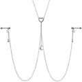 14G 5/8 Clear Gem Moon Heart Star Nipple Chain Necklace