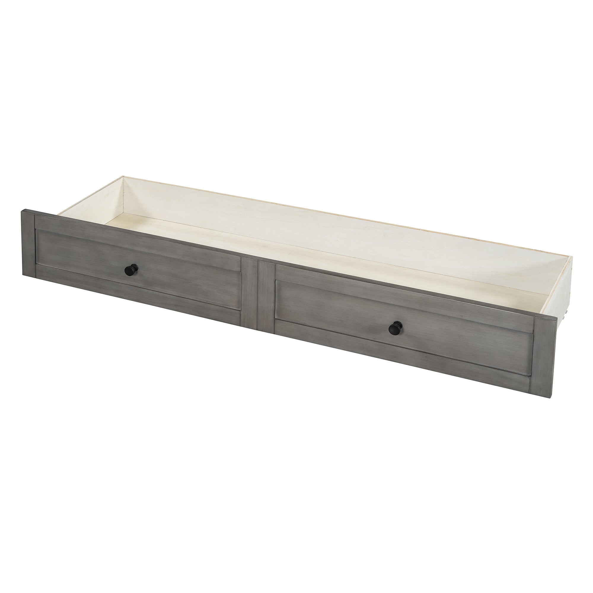 Queen Size Murphy Bed with Large Drawers & USB Ports,Brushed Gray