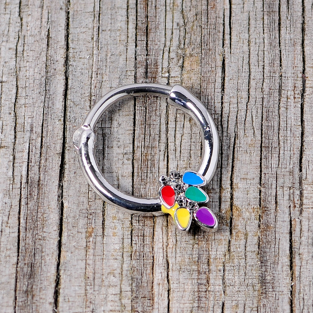 16G 3/8 Christmas Lights Holiday Septum Clicker