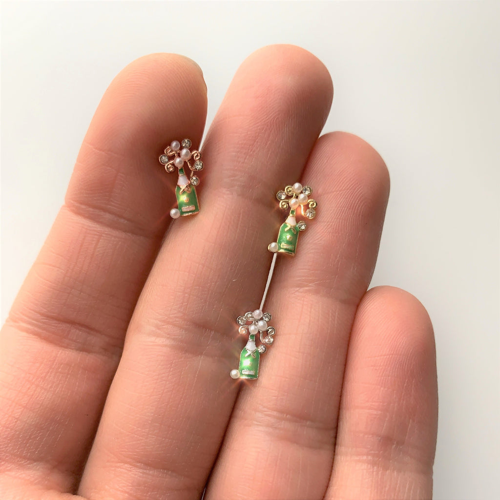 16G 1/4 Clear Gem Gold Tone Champagne Cartilage Tragus