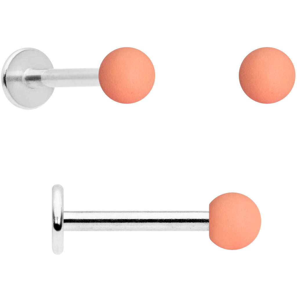 16G 5/16 Pink Peach Matte Labret Monroe Tragus Set of 4