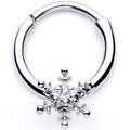 16G 3/8 Clear Gem Holiday Snowflake Septum Clicker