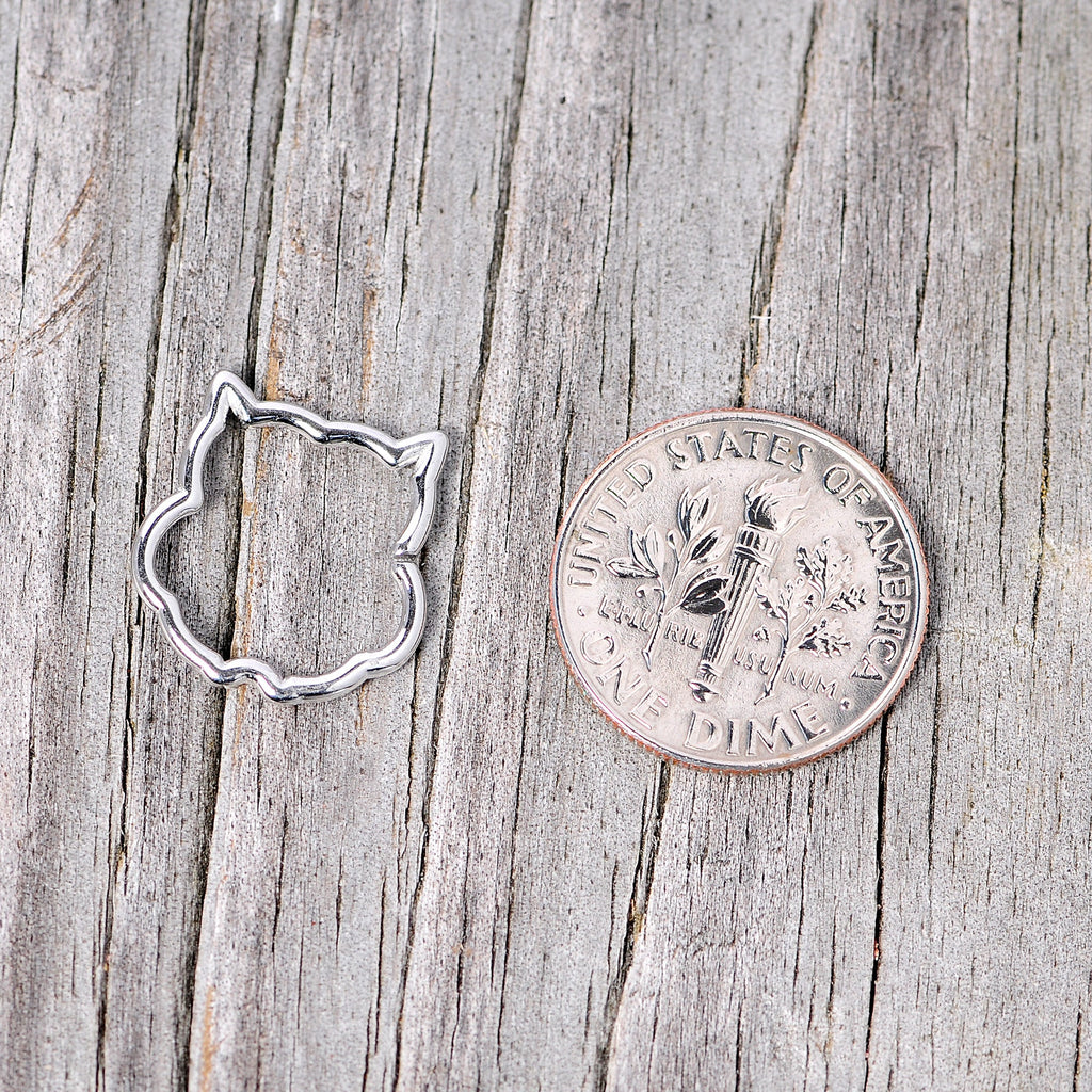 16G 3/8 Steel Barn Owl Halloween Cartilage Closure Ring