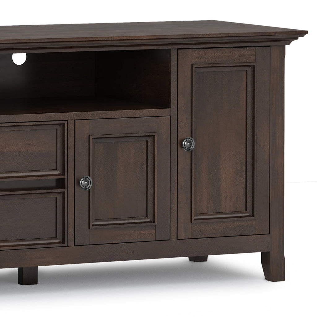 Amherst 72 inch Solid Wood TV Media Stand in Brunette Brown