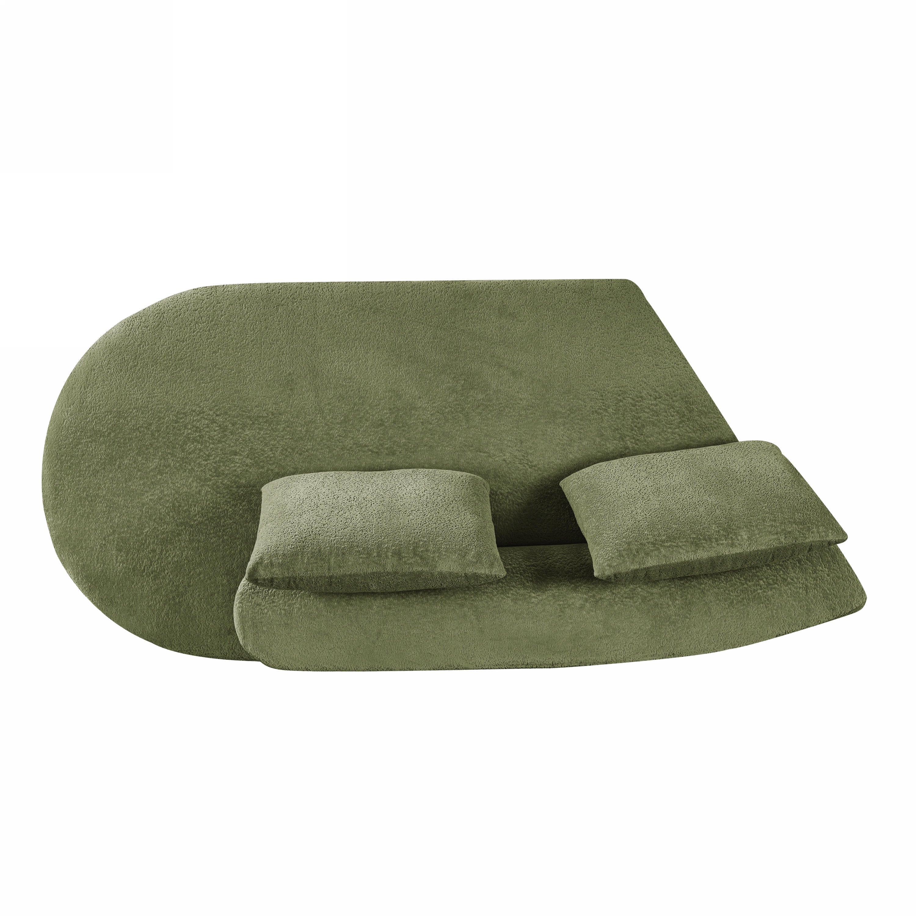 116' Modern Curved Sectional Sofa with High-Density Fully Compressed Sponge and Chaise Lounge, Pearl Upholstery, 2-Piece Set, Fully Assembled Right Hand Facing, Perfect for Living Room, Lounge