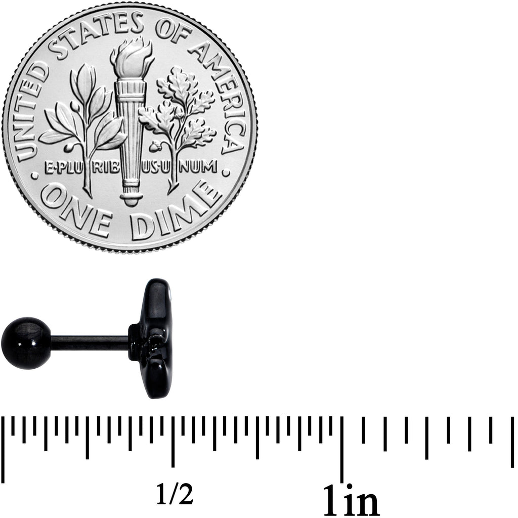 16G 1/4 Black Howling Ghost Halloween Cartilage Tragus Earring