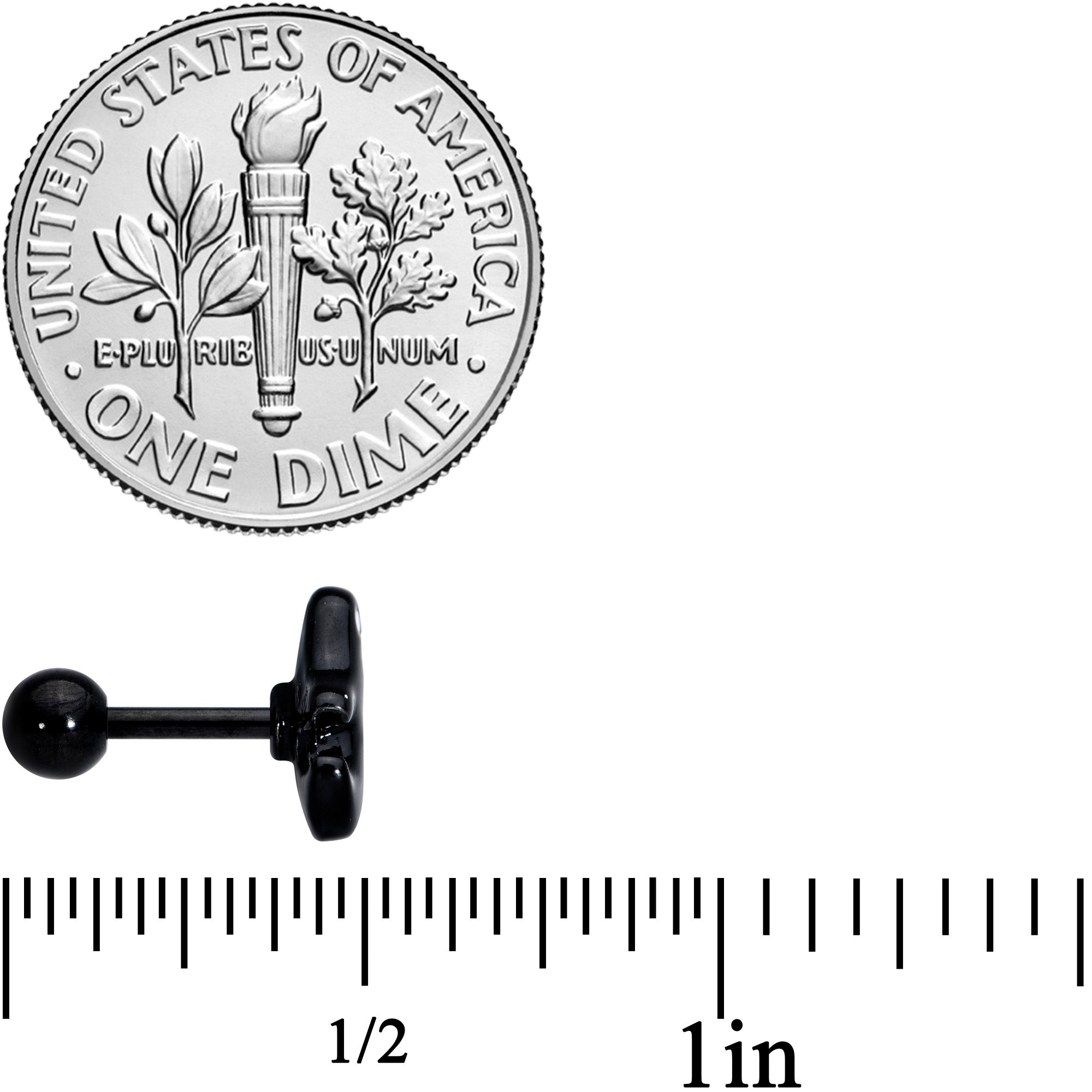 16G 1/4 Black Howling Ghost Halloween Cartilage Tragus Earring