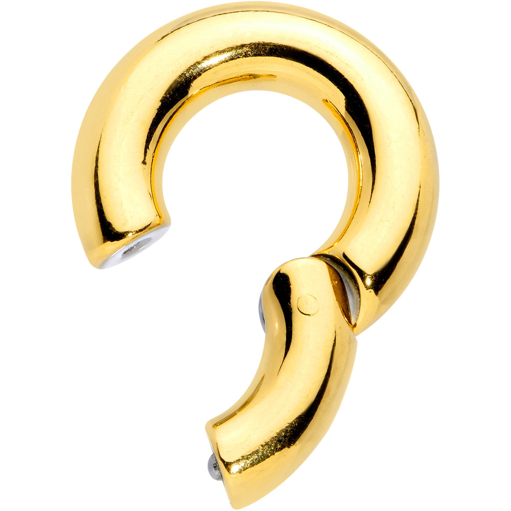 2G 1/2 Gold Tone PVD Steel Hinged Segment Ring