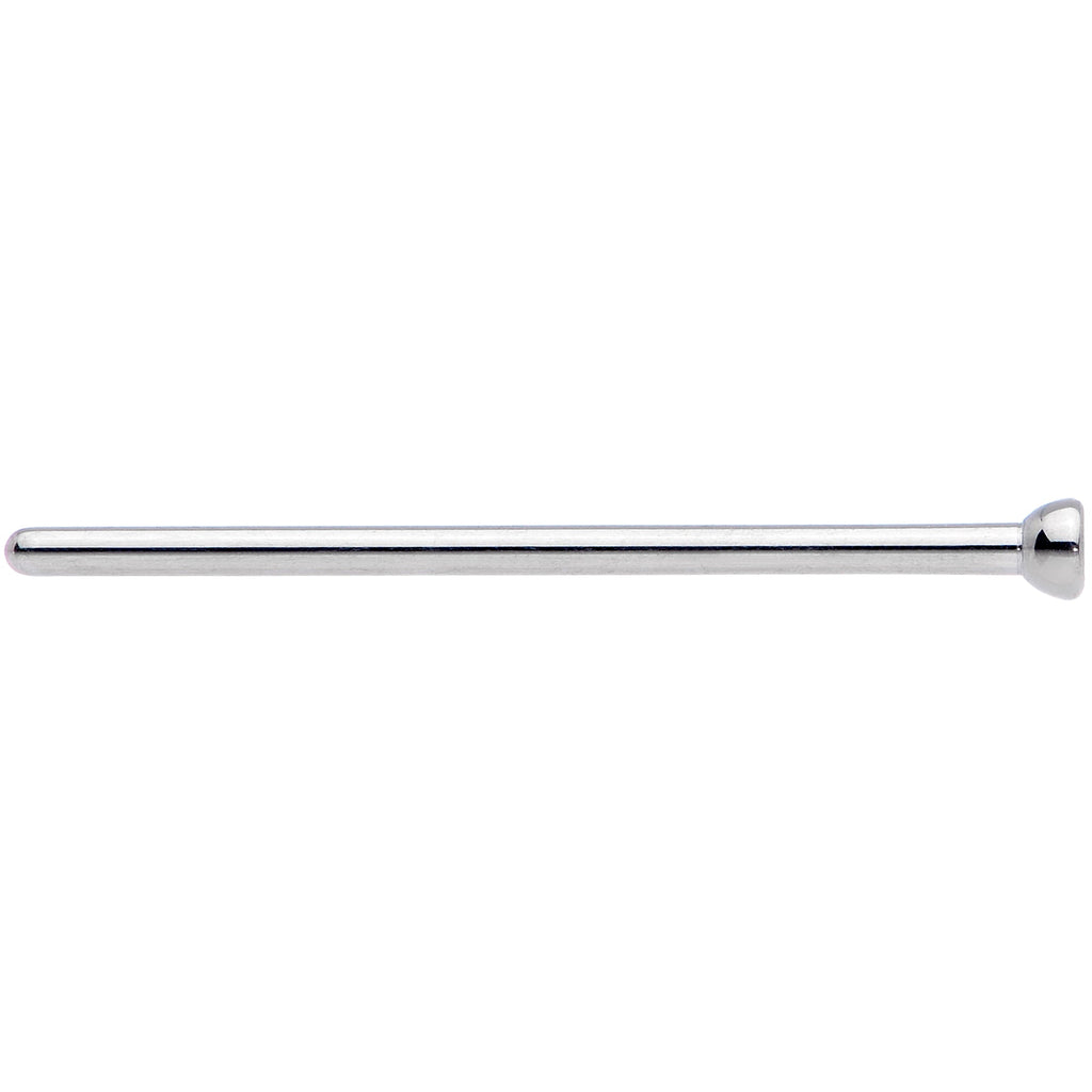 18G 3/4 Clear CZ Gem Grade 23 Titanium Fishtail Nose Ring 2mm