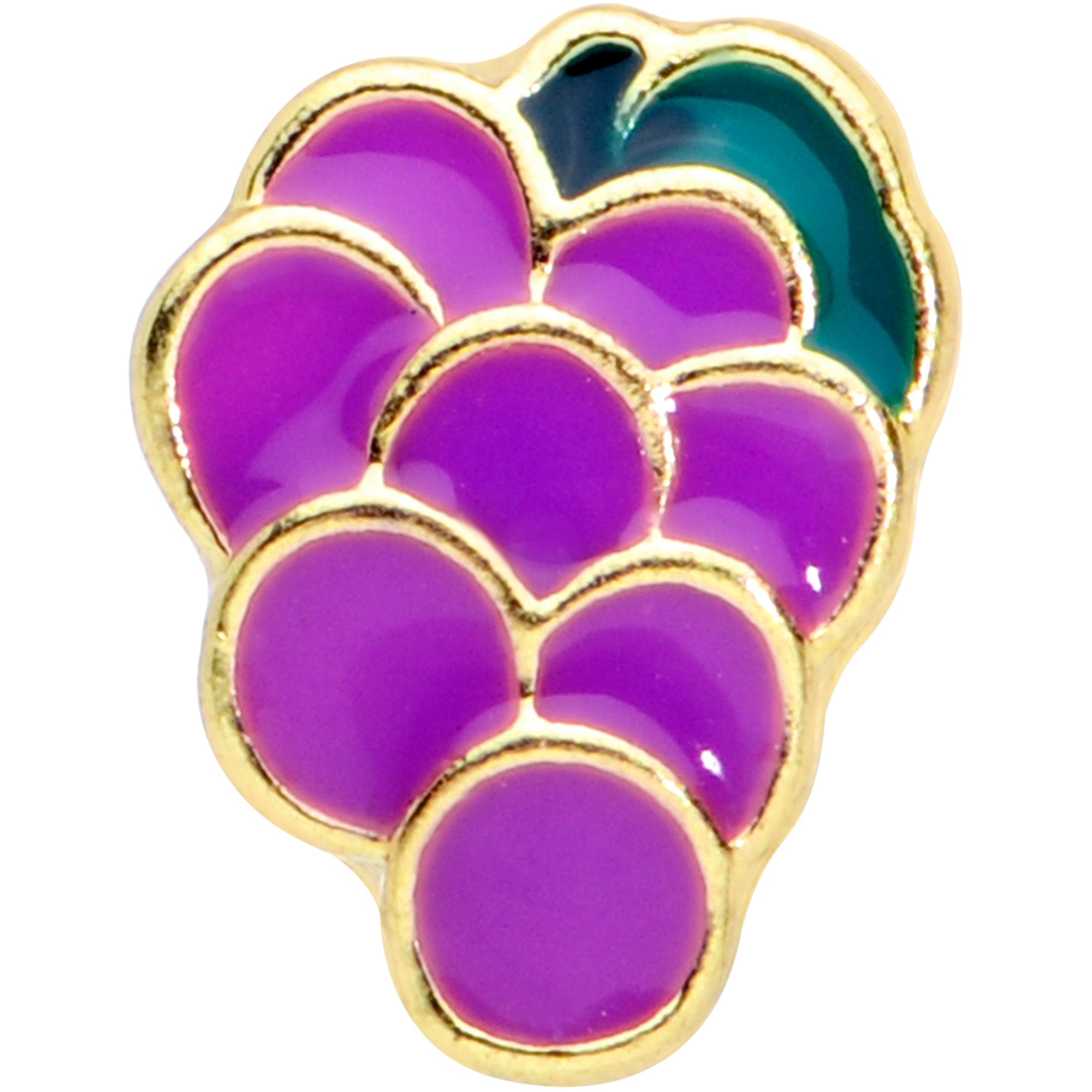 16G 1/4 Gold Tone Sweet Purple Grapes Cartilage Tragus Earring