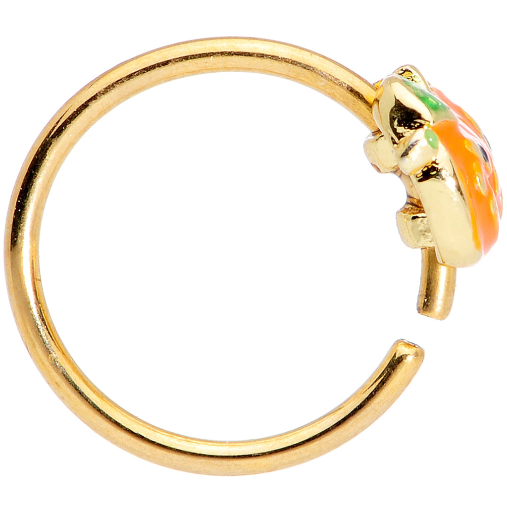 20G 5/16 Gold Tone Pumpkin Halloween Nose Hoop
