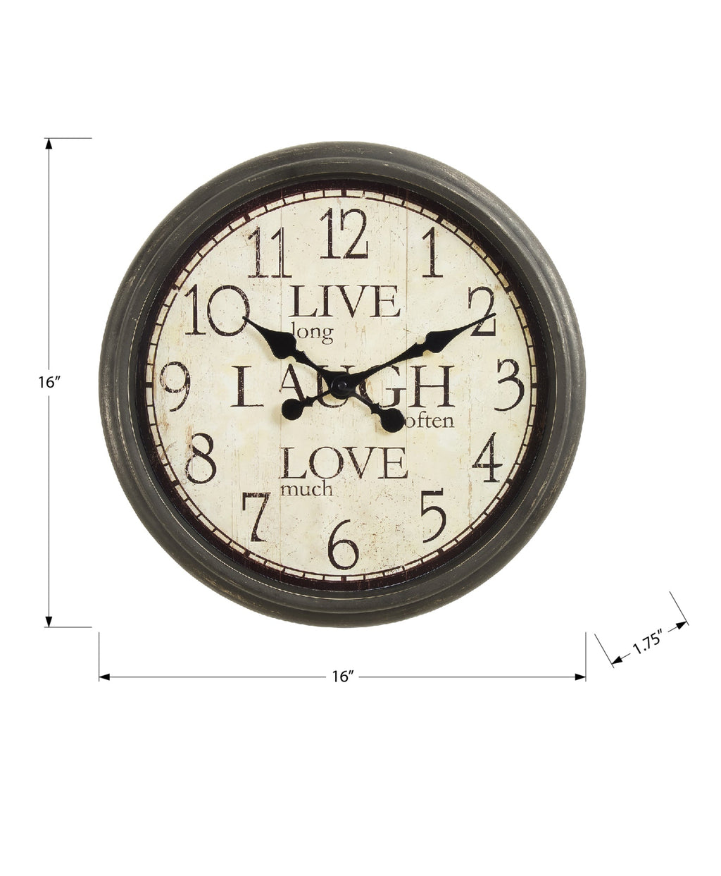 Clocks, 16' Round, Wall Clock, Antique Brown, Transitional