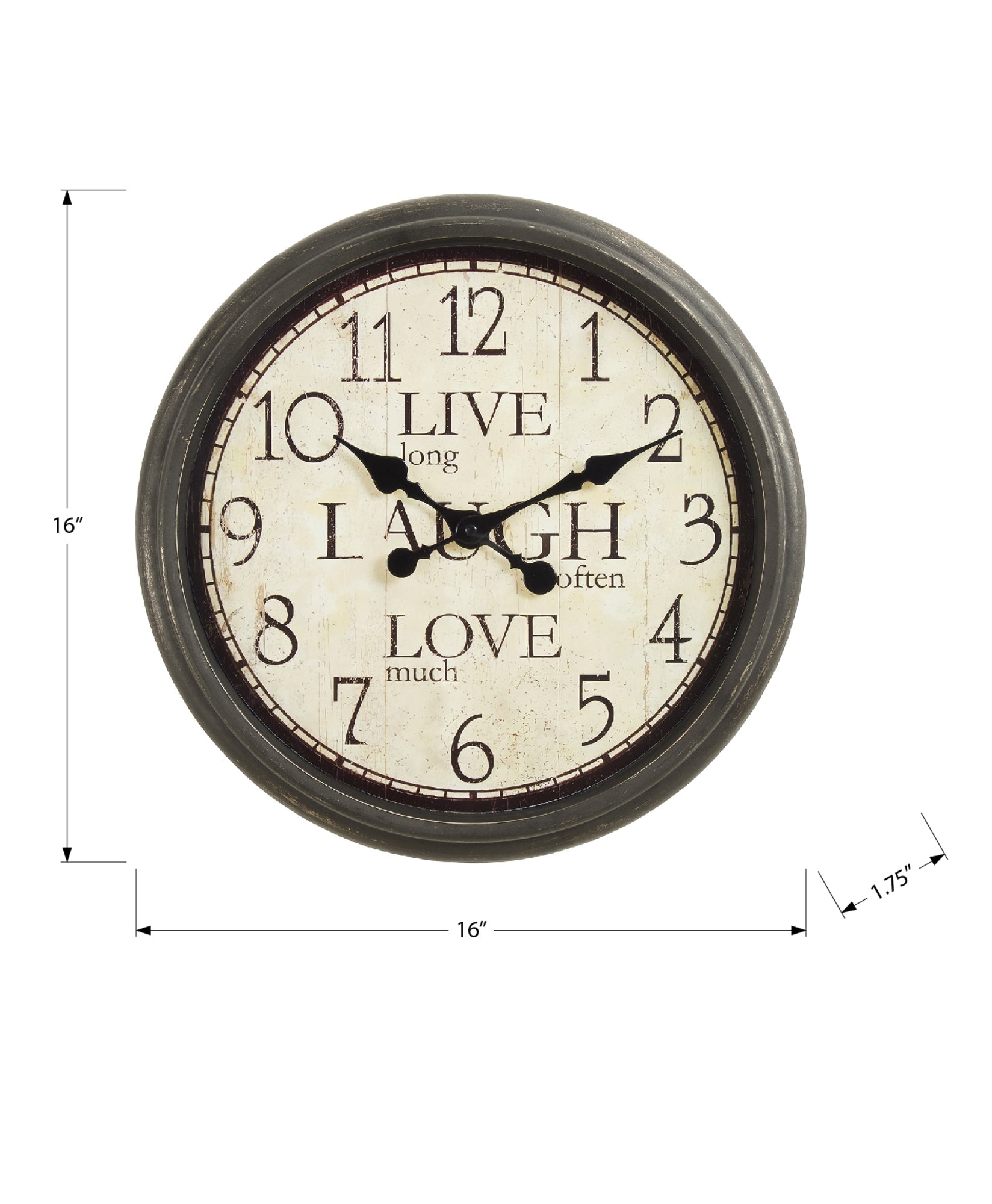 Clocks, 16' Round, Wall Clock, Antique Brown, Transitional