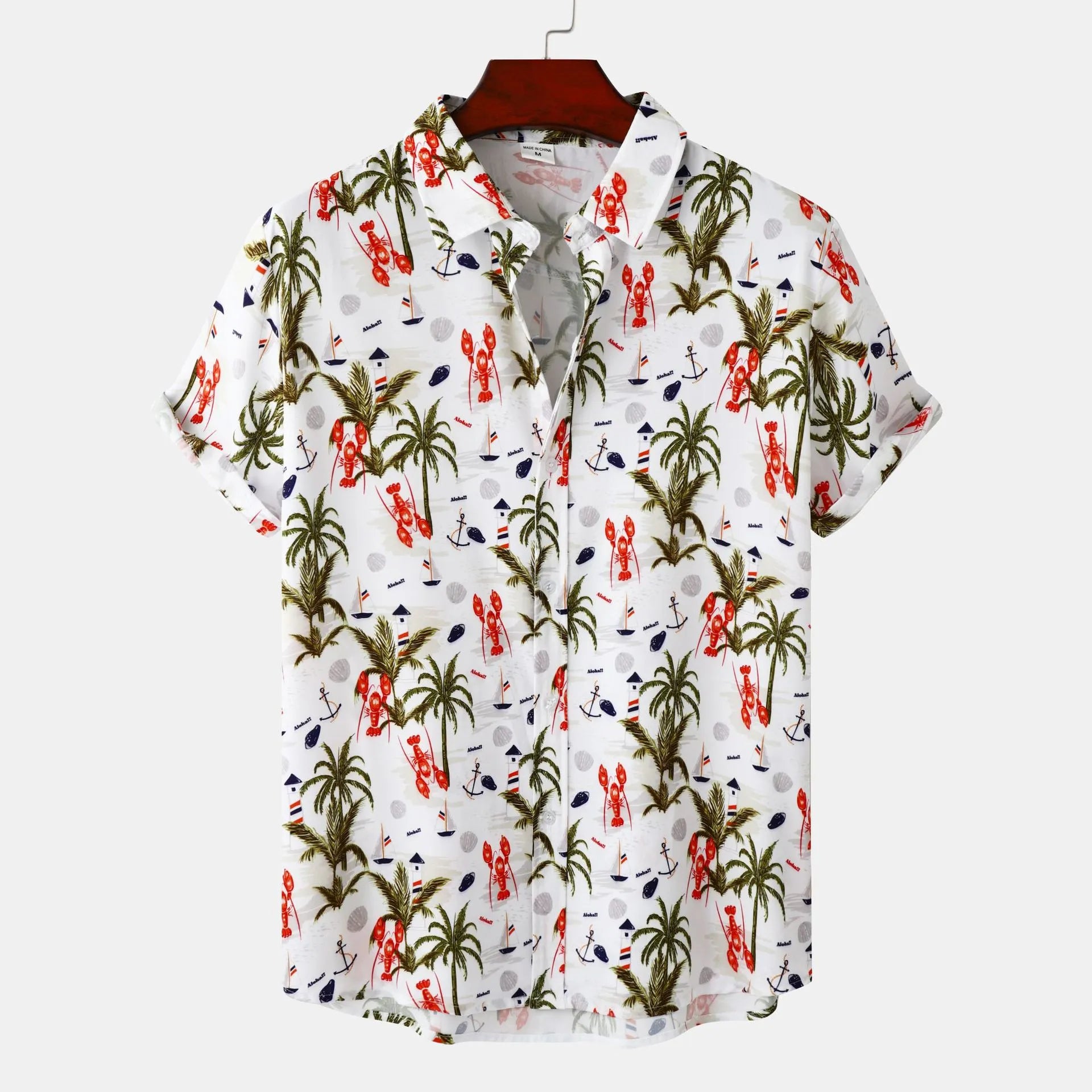 Tropical Hawaiian Print Short Sleeve Shirt