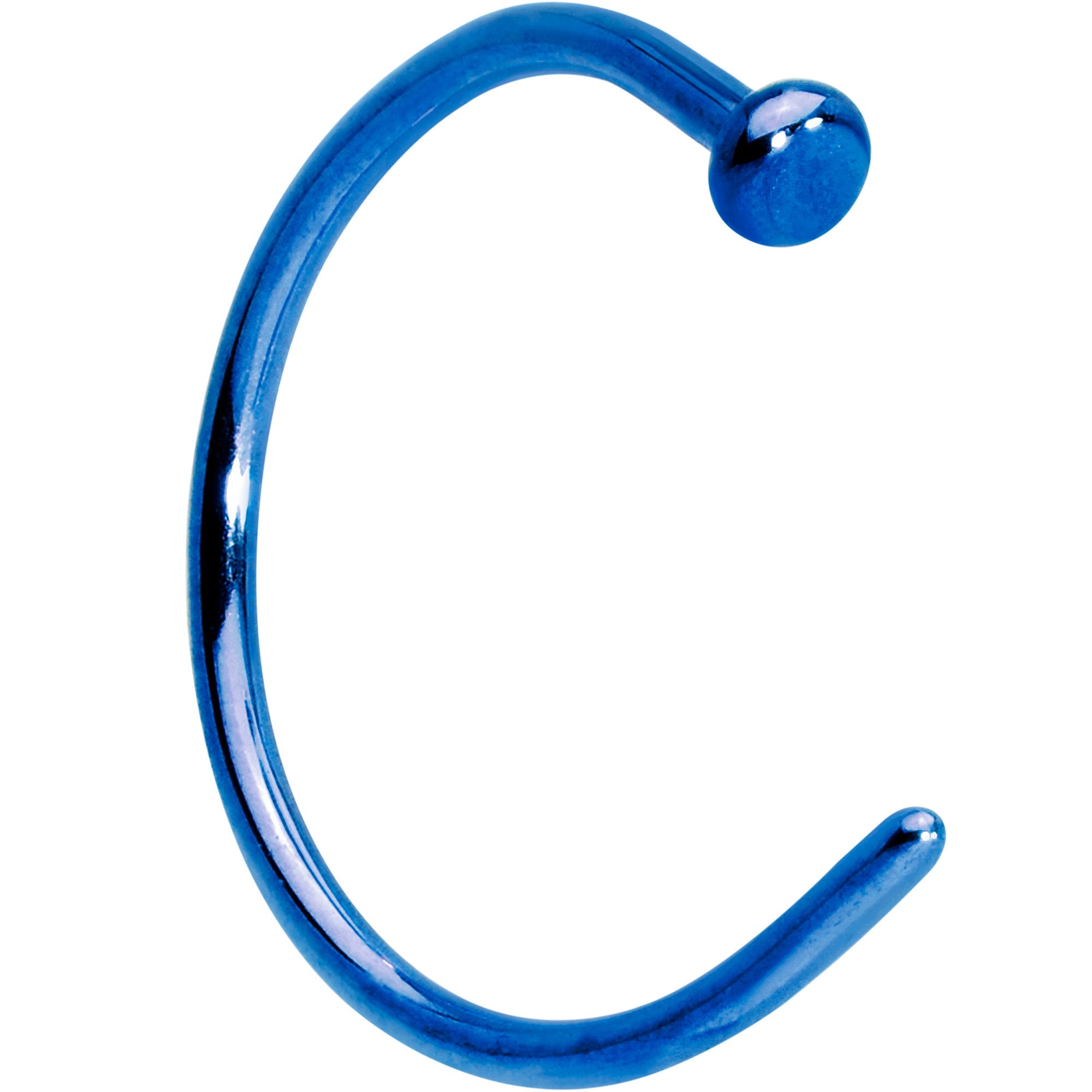 20G 3/8 Blue PVD Implant Grade Titanium Disc Nose Hoop