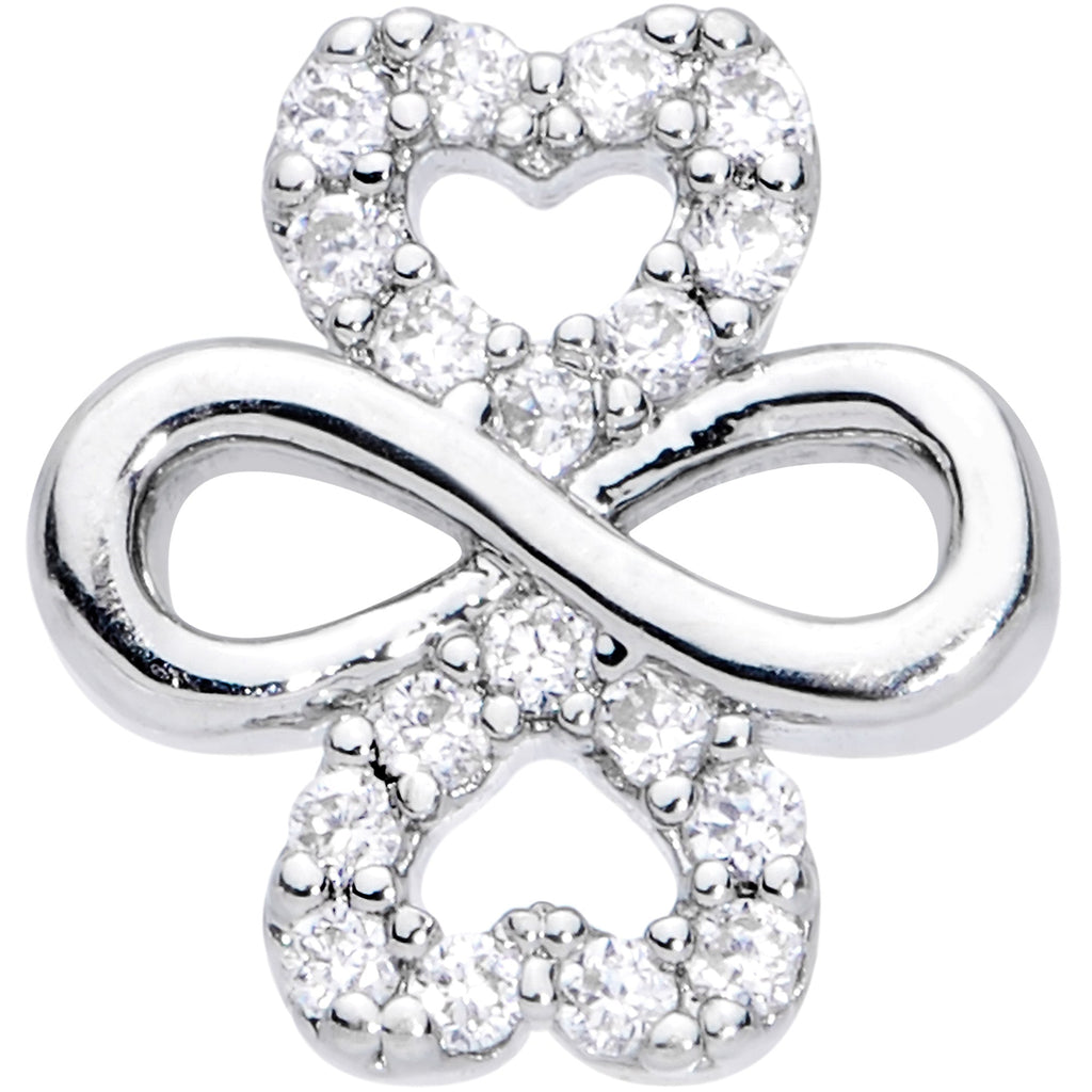 20G 5/16 Clear Gem Heart Shamrock St Patricks Day Nose Hoop
