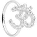 18G 3/8 Clear CZ Gem Amazing Om Nose Hoop