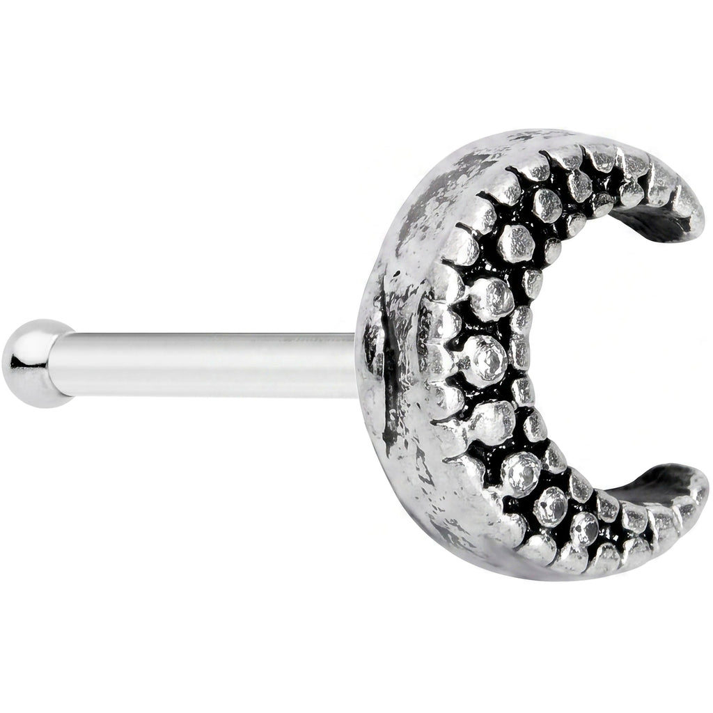20G 5/16 Textured Crescent Moon Nose Bone