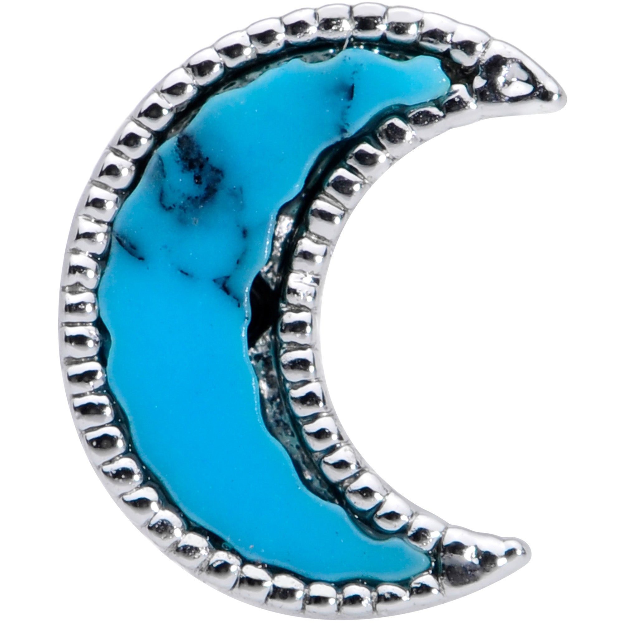 16G 5/16  Faux Turquoise Crescent Moon Labret Tragus Monroe