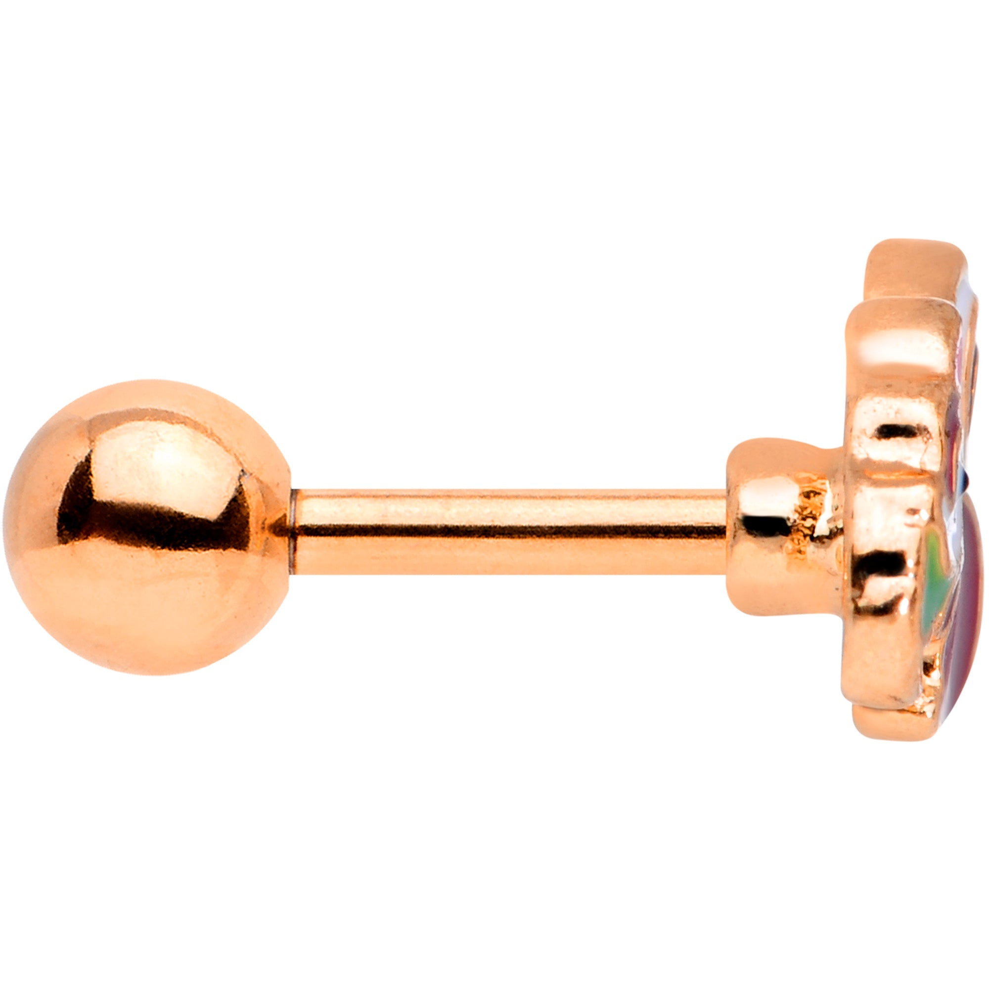 16G 1/4 Rose Gold Tone Snacking Squirrel Cartilage Tragus Earring