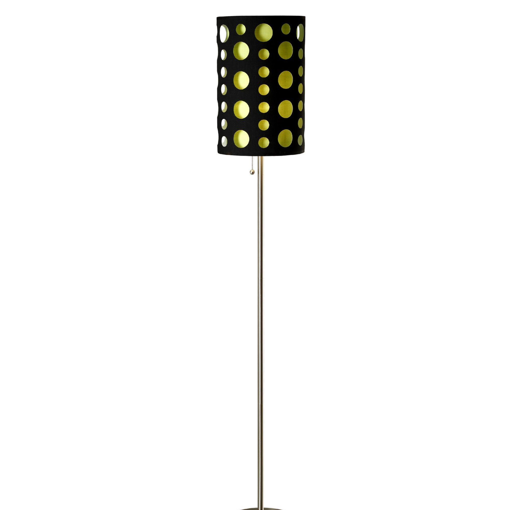 66' Tall Metal Floor Lamp, Retro design with Black and Green Shade