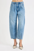 RISEN Full Size Mid Rise Fit Crop Wide Volume Leg Jeans Plus Size