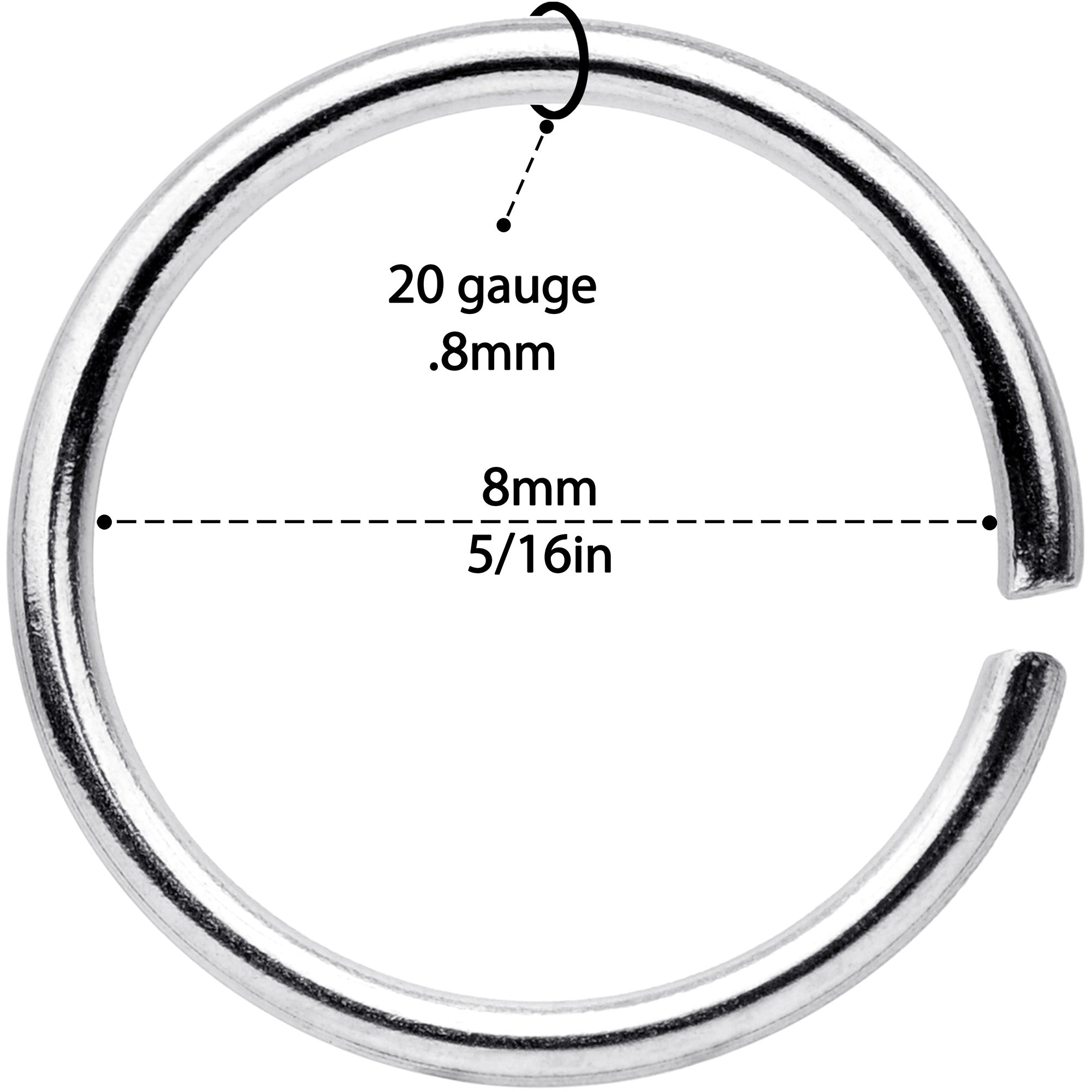20G 5/16 Steel Gold Tone Anodized Seamless Circular Ring Set of 12