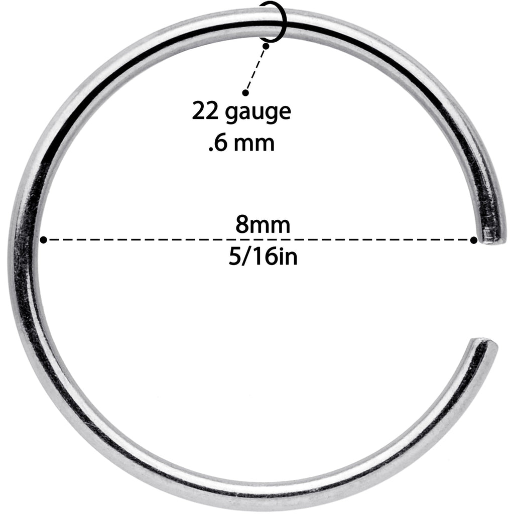 22G 5/16 Steel Rose Gold Tone Anodized Seamless Circular Ring Set of 12