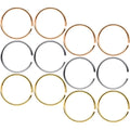 22G 5/16 Gold Tone Rose Gold Tone Anodized Seamless Circular Ring Set of 12