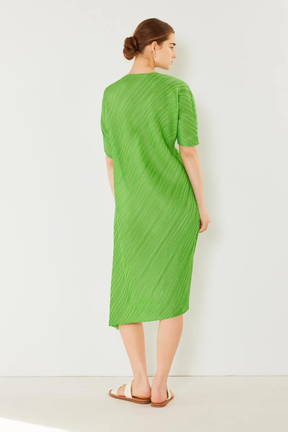 Marina West Swim Pleated Dolman Sleeve Dress