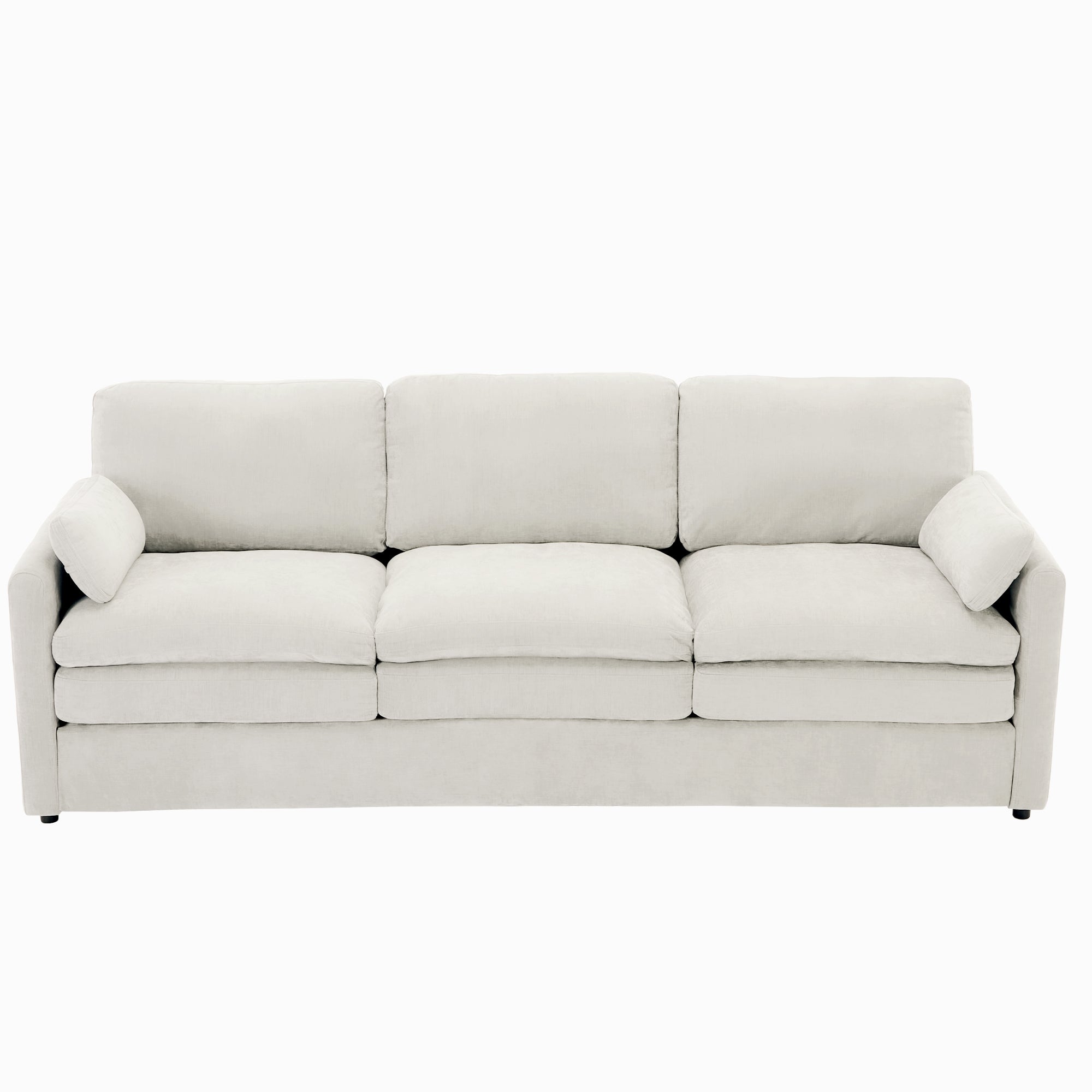 89'  Cozy Upholstered 3-seater Sofa Oversized Comfy Cloud Sofa Double Cushion 3-seater Sofa Plush Cushion Sofa Couch for Living Room, Beige