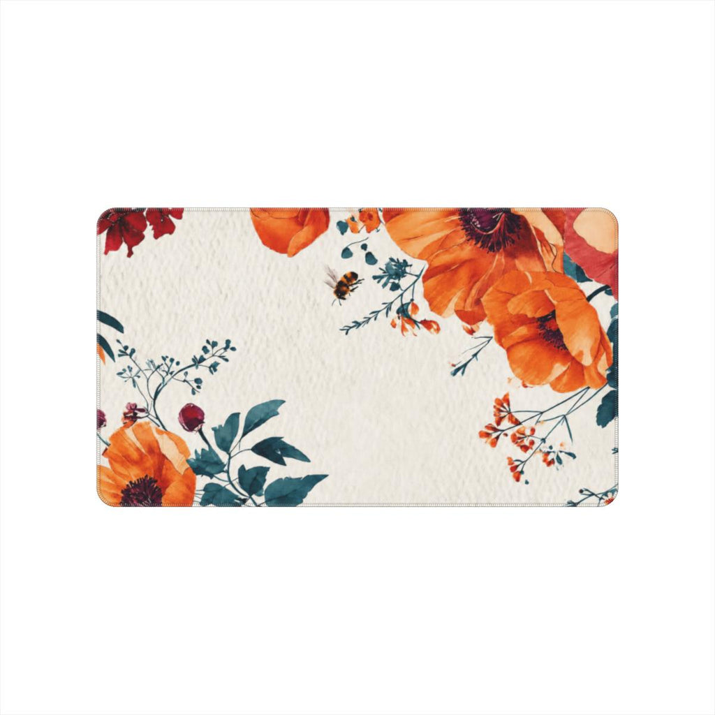 Boho Floral Desk Mat | Warm Watercolor Extended Mouse Pad for Aesthetic Setups